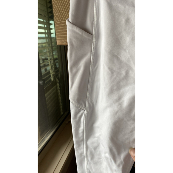 LULULEMON Speed Up Crop 21" White Stripe Design Workout Leggings Size 8 - Picture 6 of 12